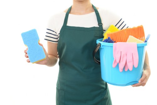 Professional cleaner working in an Ilford home interior