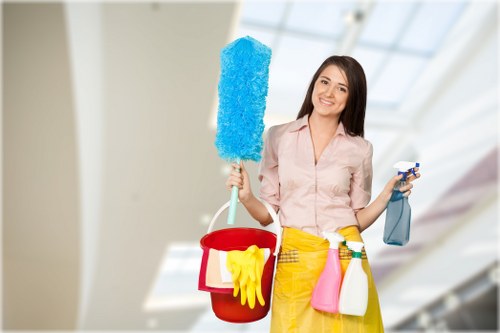 Window cleaning equipment used for upper-floor windows in Ilford