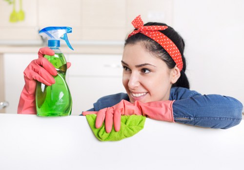 Local technician cleaning a fabric sofa in an Ilford property